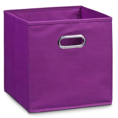 Zeller kastmanden - Set van 3x stuks - paars - vierkant - 32 x 32 cm - opbergmand - vakkenkast opber