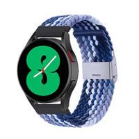 Braided nylon bandje - Blauw gemêleerd - Samsung Galaxy Watch - 46mm / Samsung Gear S3 - thumbnail