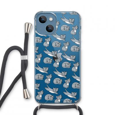 Poezen: iPhone 13 mini Transparant Hoesje met koord