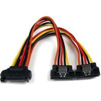 StarTech.com 15 cm vastklikkende SATA voeding-Y-splitterkabeladapter M/F