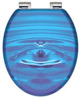 MDF WC-bril BLUE DROP met soft-close lange levensduur: extreem onbreekbaar en krasbestendig comfort en functie: geruisloos sluiten dankzij de automatische valrem eenvoudig schoon te maken dankzi