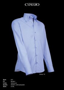 Giovanni Capraro 915-10 Heren Overhemd - Licht Blauw [Wit accent]