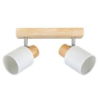Ostaria Plafond of wand spotjes - verlichting - naturel/wit - 2 lampen - draaibaar - 37 x 8 cm