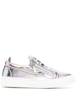 Giuseppe Zanotti baskets à effet métallisé - Argent