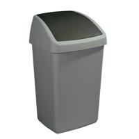 Sunware delta prullenbak met swingdeksel 50l zilvergrijs