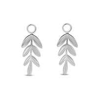 Oorbelhangers met olijftakje - Stainless steel - Zilver