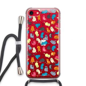 Kleurrijke katten: iPhone SE 2020 Transparant Hoesje met koord