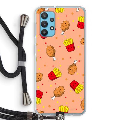 Chicken 'n Fries: Samsung Galaxy A32 4G Transparant Hoesje met koord