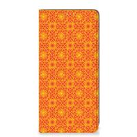 Samsung Galaxy A21s Hoesje met Magneet Batik Oranje - thumbnail