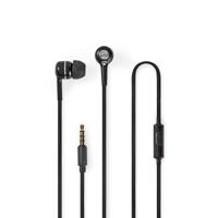 Wired Headphones | 1.2m Round Cable | In-Ear | Built-in Microphone | Black - thumbnail