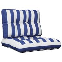 VidaXL Palletkussens 2 st stof gestreept wit en blauw VidaXL Palletkussens 2 st stof gestreept wit en blauw