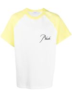 RHUDE t-shirt bicolore à logo brodé - Blanc - thumbnail