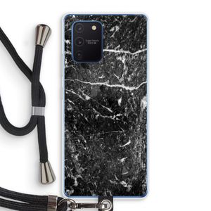 Zwart marmer: Samsung Galaxy Note 10 Lite Transparant Hoesje met koord