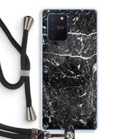 Zwart marmer: Samsung Galaxy Note 10 Lite Transparant Hoesje met koord