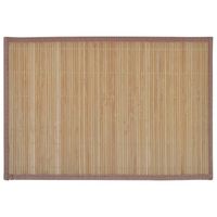 The Living Store Bamboe Placemats - Set van 6 - 30 x 45 cm - Bruin
