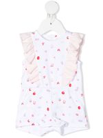 Marc Jacobs Kids barboteuse imprimée à volants - Blanc