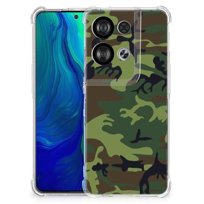 OPPO Reno8 Doorzichtige Silicone Hoesje Army Dark OPPO Reno8 Doorzichtige Silicone Hoesje Army Dark