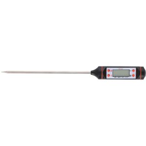 Digitale thermometer/vleesthermometer - incl. batterij - RVS/kunststof - 24 cm