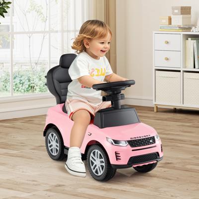 3-in-1 Loopauto met Duwstang Loopvoertuig met Afneembare Handgreep Roze Loopauto