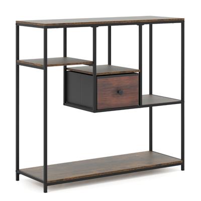 Console Tafel met Opbergruimte Tafel Achter Bank met Lade en Plank met 4 Niveaus