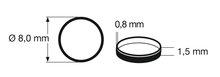 fleischmann 648011 Traction tyre 1 (pcs/stuks/Stück) H0. Outer diameter 8 mm, width 1.5 mm