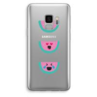 Smiley watermeloen: Samsung Galaxy S9 Transparant Hoesje