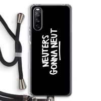 Neuters (zwart): Sony Sony Xperia 10 III Transparant Hoesje met koord