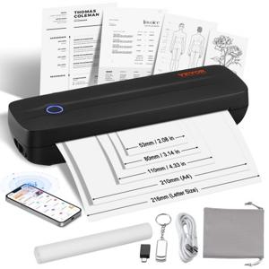 VEVOR draagbare Bluetooth-printer Inktloze thermische printer USB iOS 300DPI