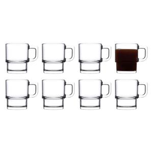 Pasabahce Koffie/thee glazen Cameron - set 8x stuks - transparant glas - 320 ml