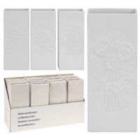 6x Witte radiator bak luchtbevochtigers / waterverdampers bloemen motief 20 cm - thumbnail