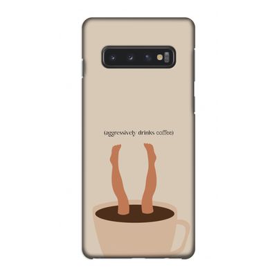 Aggressively drinks coffee: Samsung Galaxy S10 4G Volledig Geprint Hoesje