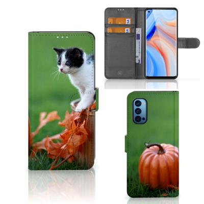 OPPO Reno 4 Pro 5G | Telefoonhoesje | Met pasjeshouder | Kitten