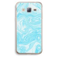 Waterverf blauw: Samsung Galaxy J3 (2016) Transparant Hoesje