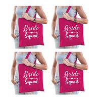 8x Vrijgezellenfeest Bride Squad tasje roze/ goodiebag dames - thumbnail