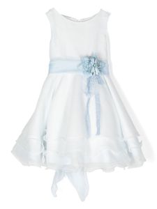 Mimilù robe évasée à volants - Blanc