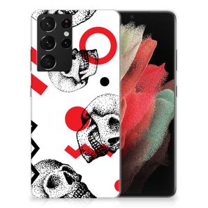 Silicone Back Case Samsung Galaxy S21 Ultra Skull Red