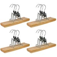 Kledinghangers voor broeken - 12x stuks - 24,5 cm - hout - broekhangers