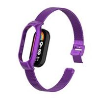 Milanese bandje met case - Paars - Xiaomi Smart band 8 - thumbnail