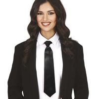 Carnaval verkleed stropdas - zwart - polyester - volwassenen/unisex   -