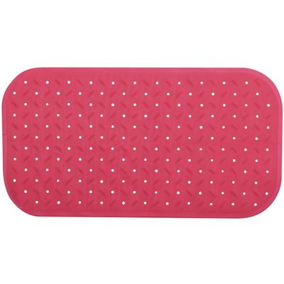 Douche/bad anti-slip mat badkamer - rubber - fuchsia roze - 36 x 76 cm - rechthoek
