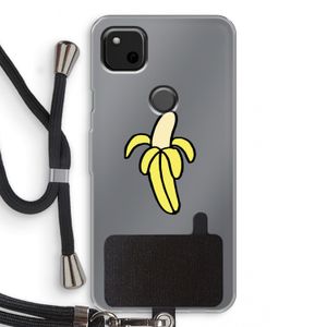 Banana: Pixel 4a Transparant Hoesje met koord