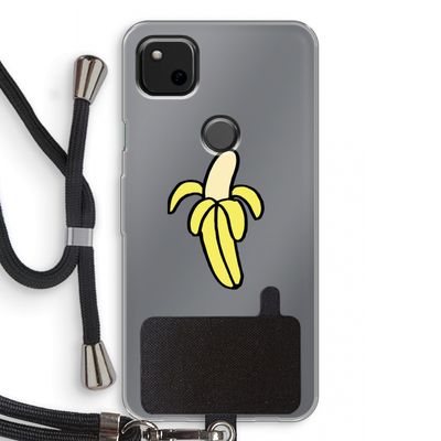 Banana: Pixel 4a Transparant Hoesje met koord