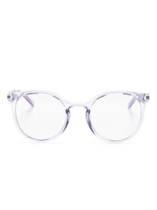 Dolce & Gabbana Eyewear lunettes de vue rondes à plaque logo - Violet