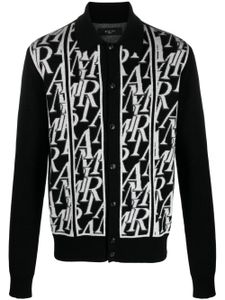 AMIRI Repeat wool-jacquard cardigan - Noir