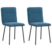 Eetkamerstoelen 2 st fluweel blauw