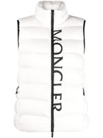 Moncler gilet matelassé à logo imprimé - Blanc