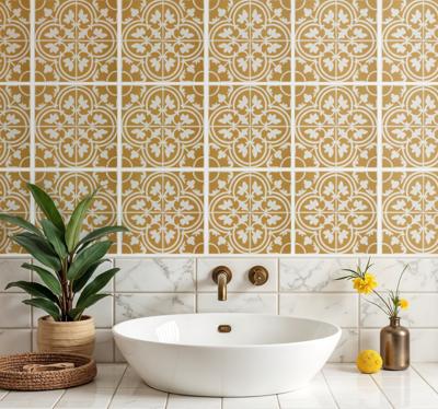 Tegelstickers badkamer oosters geel