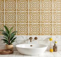 Tegelstickers badkamer oosters geel