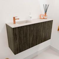 Toiletmeubel Mondiaz Joya Dlux | 80 cm | Meubelkleur Shadow | Faye wastafel Meli Wasbak Links | 1 kraangat