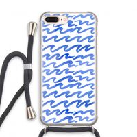 Blauwe golven: iPhone 7 PLUS Transparant Hoesje met koord